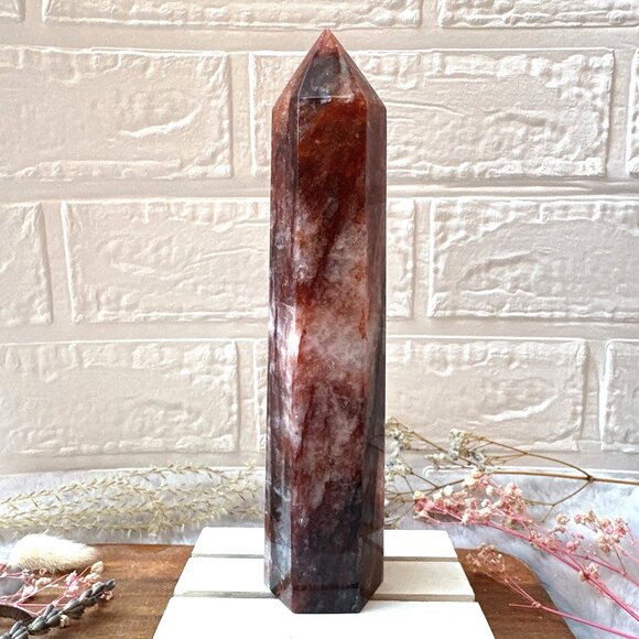 Beautiful Hematoid/Fire Quartz Tower - Picture 2 of 7